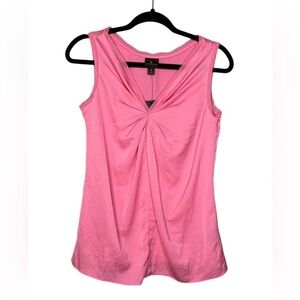Worthington Pink Sleeveless Twist Front Top Size Small NWT